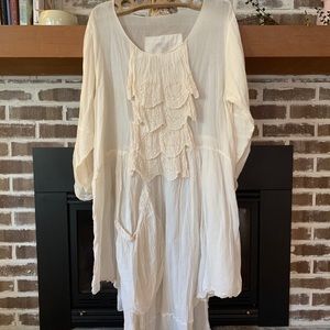 Fringe lace ruffled front magnolia pearl dress